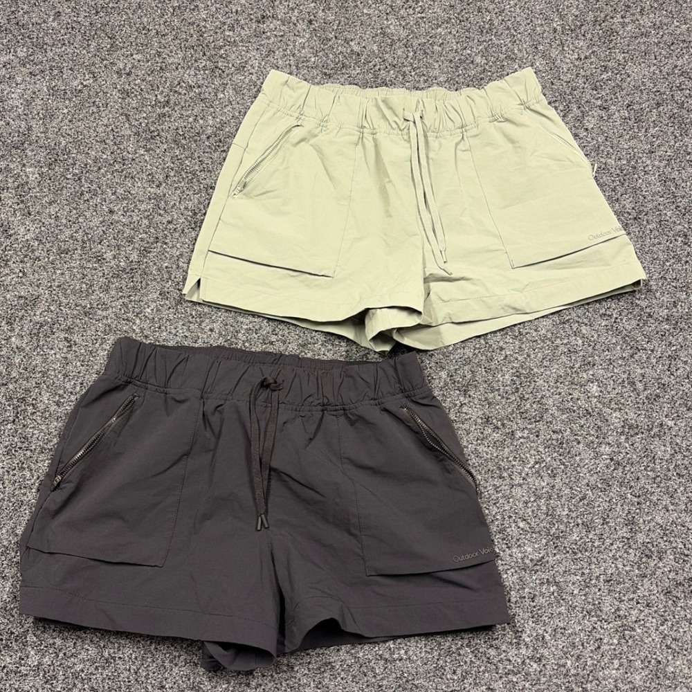 Outdoor Voices Shorts Womens XL Green Black Rectrek Hiking Bundle 2pk Activewear